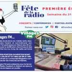 Affiche Villages FM pour les 100 ans de la radio