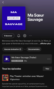 Screen Spotify podcast Ma Soeur Sauvage