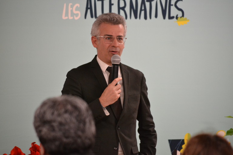 Le maire de Tours Emmanuel Denis a rappelé lors de ces voeux présentés aux habitants les grandes lignes de la politique municipale. (Photo : Benjamin Hermitte - CITERADIO)