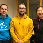 Nolwenn Fort (gauche), Benjamin Ferré (centre), He Li (droite), Club de Tennis de table de Joué-lès-Tours - crédits photo : Soline Desnot