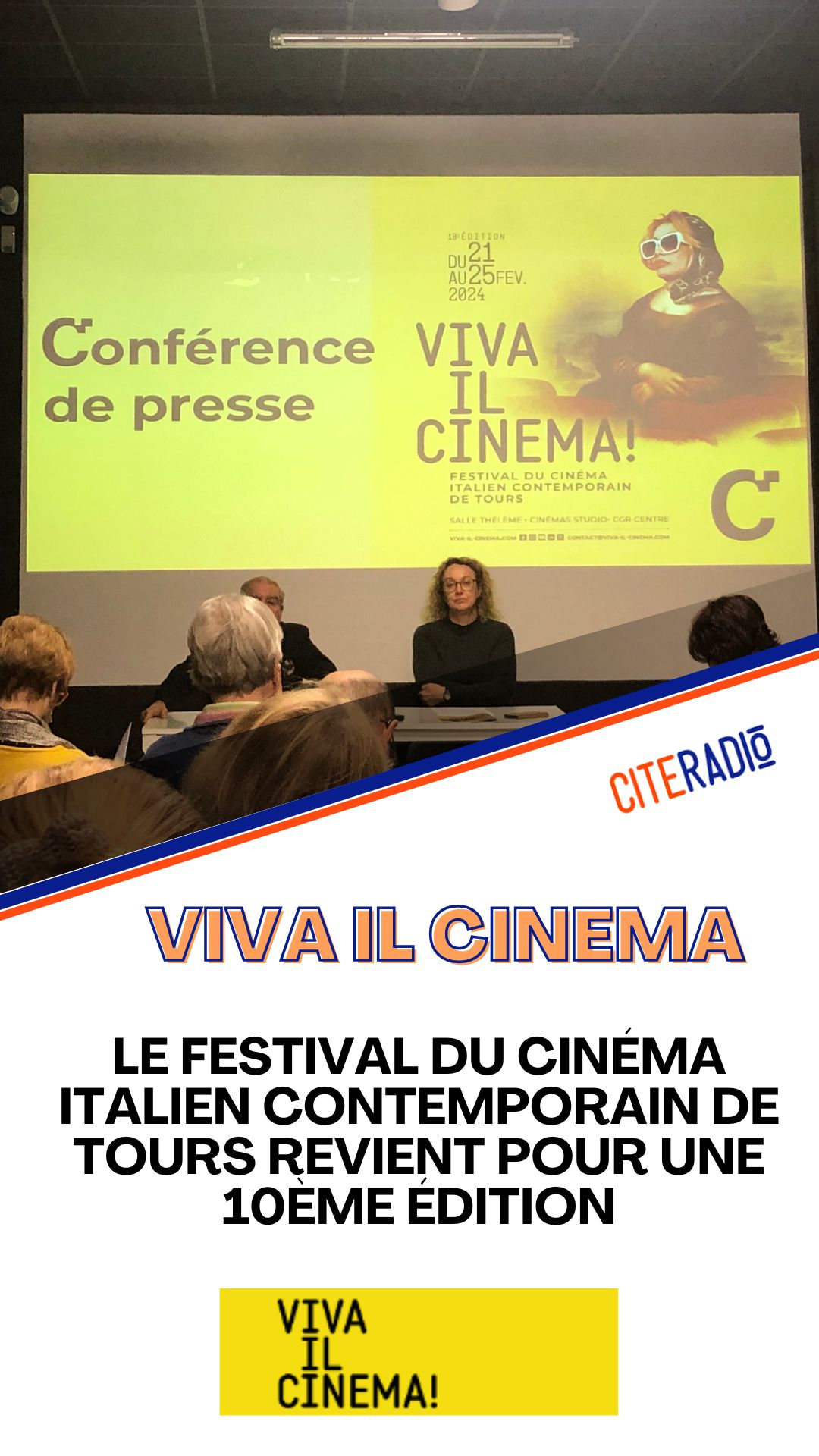 Bruno Lavilatte et Enrika Panero lors de la conférence de presse pour Viva Il Cinema - crédits photo : Soline Desnot