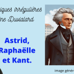 Une vision artifielle de Kant se promenant avec Astrid