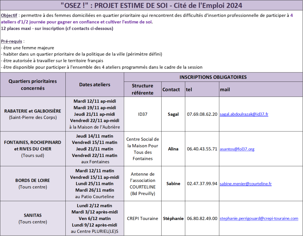 Planning Estime de Soi - com radio