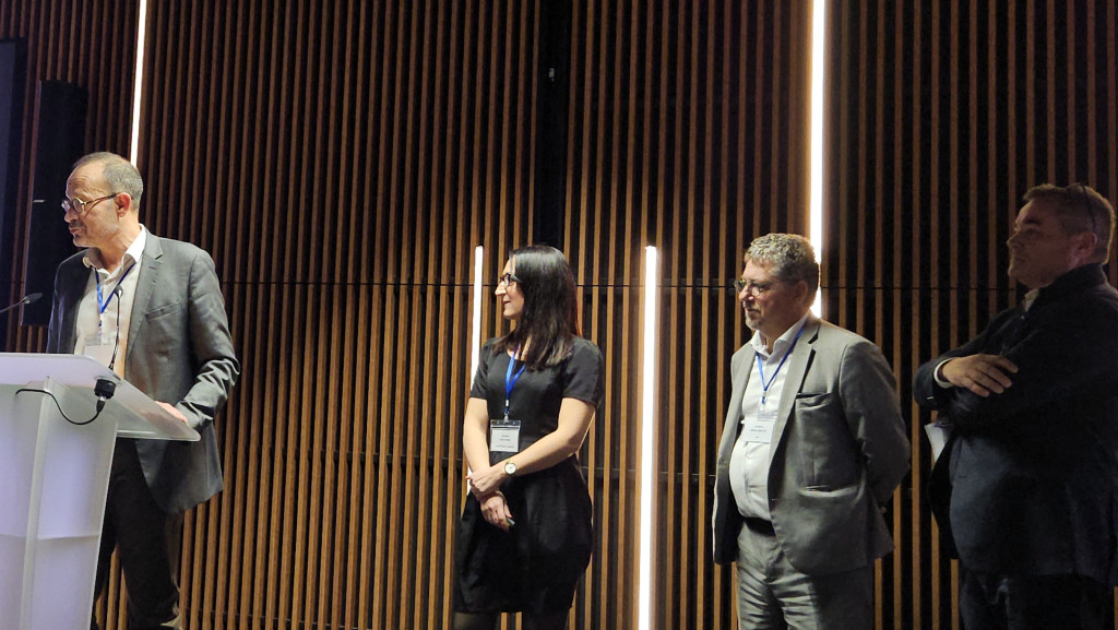 De g. à d. Bruno PEPIN, Caroline FOUCHARD, Frédéric RAVEL-SIBILLOT et Benoit PONTROUE (crédit-photo Ligaya MORLAND)