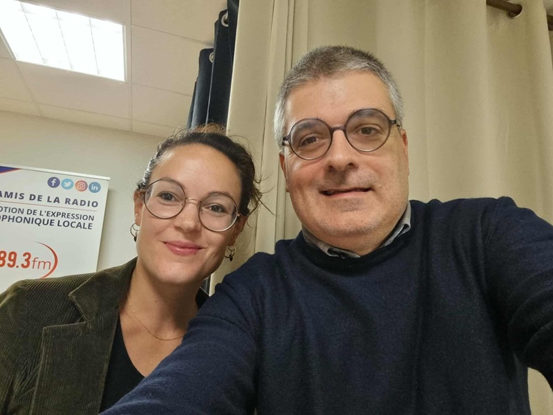 Photo avec Marion Gras Gentiletti - Studios de CITERADIO - Crédits photo : Guillaume Colombat - 16 septembre 2025
