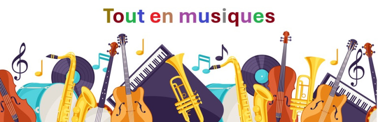Jazz music festival banner with musical instruments.