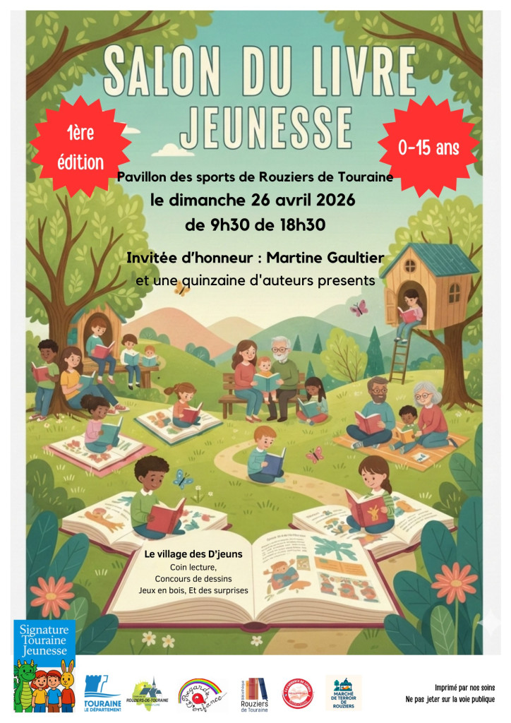 Salon du Livre Jeunesse - Rouziers de Touraine - Dimanche 26 avril 2026