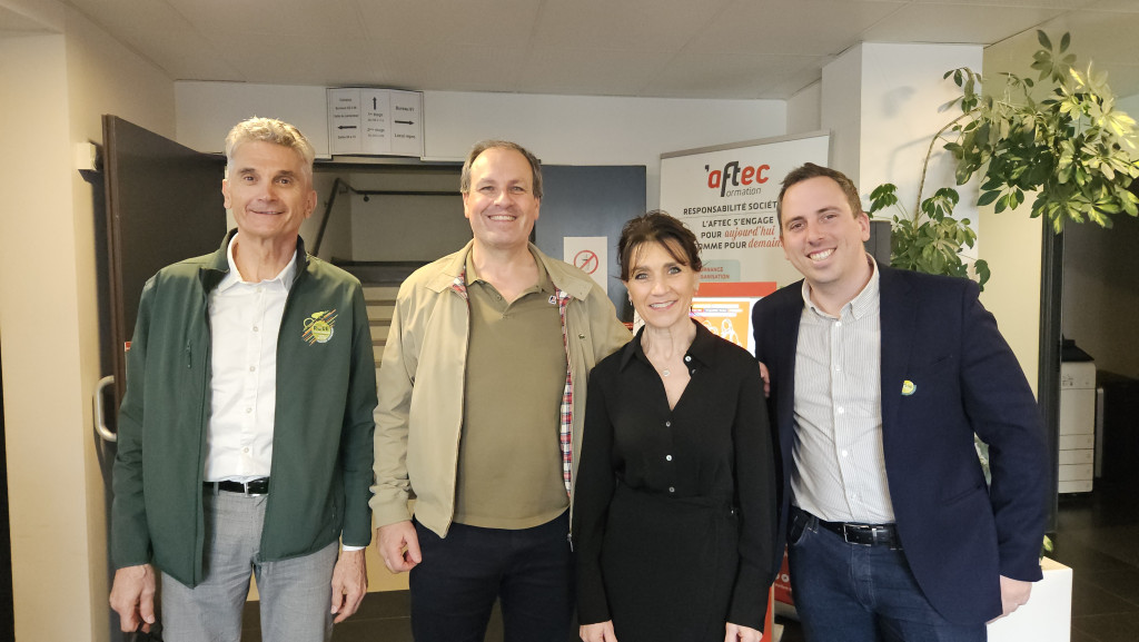 De g. à d. Patrick GOUMON, Philippe MEYJONNADE, Sylvie SIMONIN, Thomas POMMIER (crédit-photo Ligaya MORLAND)