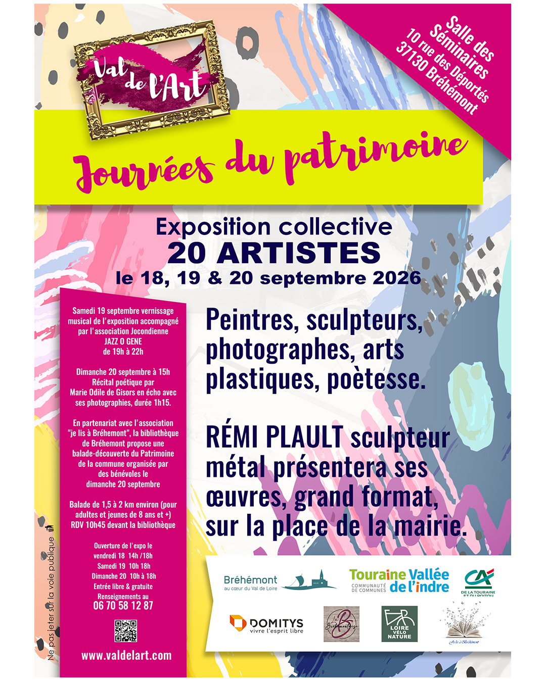 BREHEMONT JOURNEE DU PATRIMOINE Expo Artistique 18 19 20 Septembre