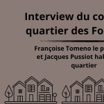Interview à Tours en fête avec  Françoise Tomeno présidente et Jacques Pussiot adhérent du Comité du quartier des Fontaines
