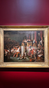 Photo de l'huile sur toile de Jean-Baptiste VINCHON Paris, 1786 - Ems, 1855 Boissy d'Anglas saluant la tête du député Féraud