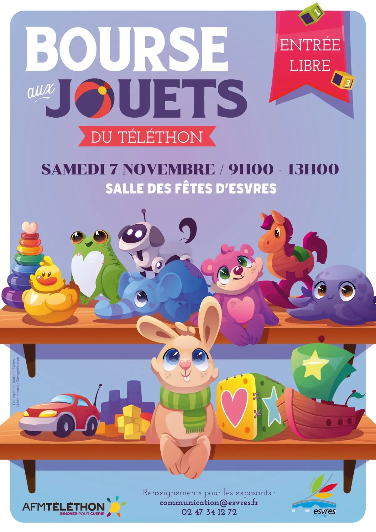 Bourse Aux Jouets Du Téléthon Salle Des Fêtes D'Esvres Samedi 7 Novembre 2026