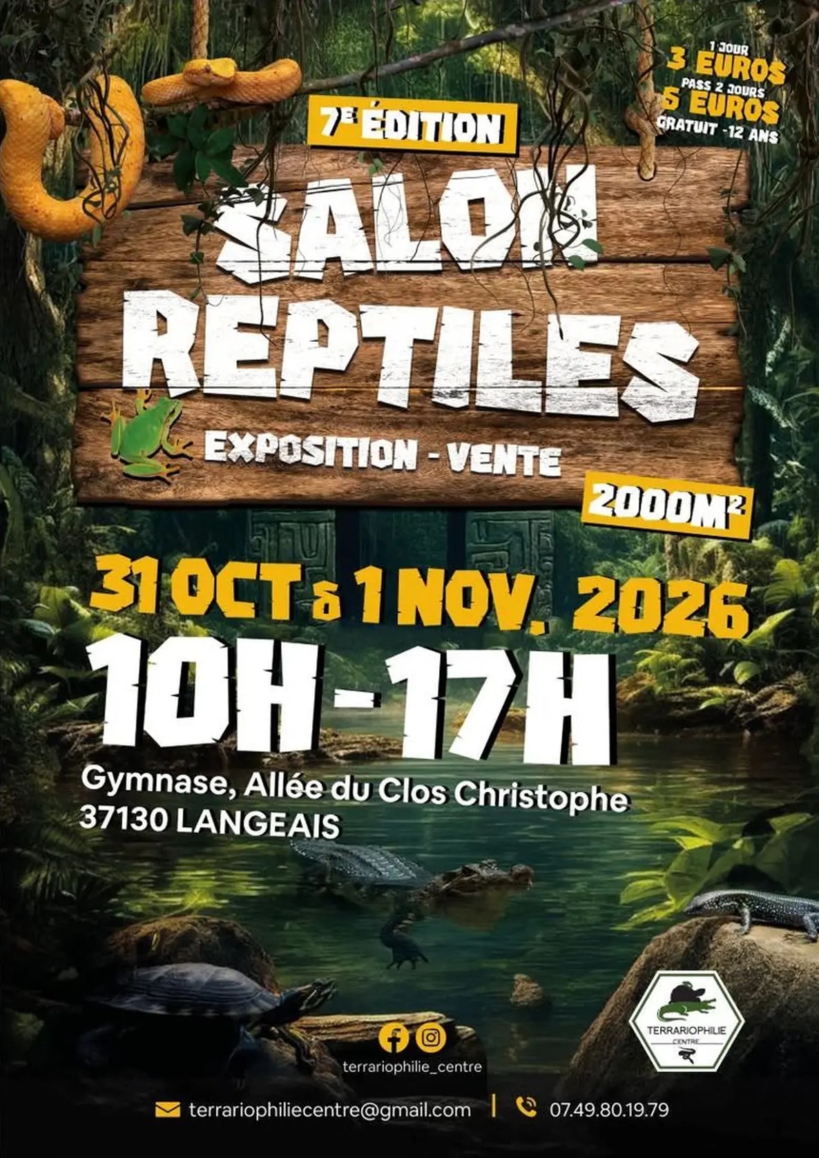 Salon Reptiles Langeais Samedi 31 Octobre Et Dimanche 1er Novembre 2026